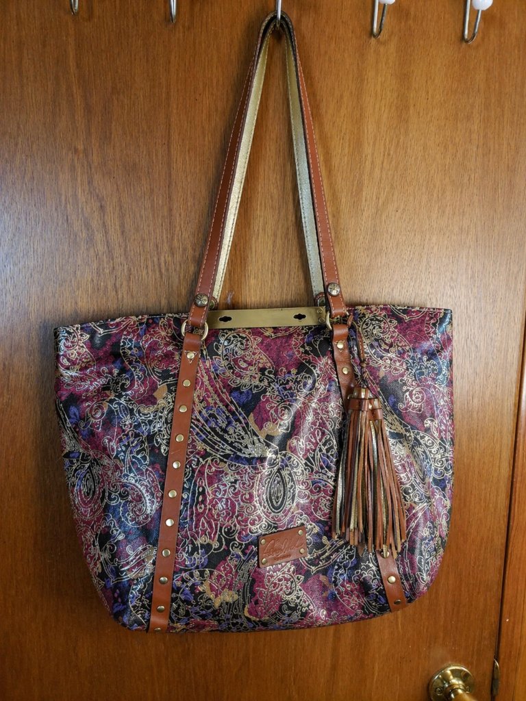Patricia Nash Mettalic Tooled Leather Tote